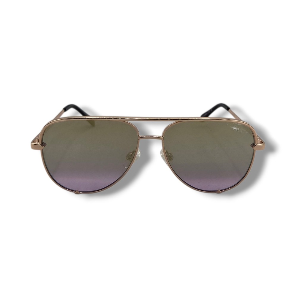 Quay Australia High Key Sunglasses Silver Pink Aviator Oversized‎ SCRATCH